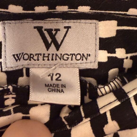 Worthington Black and White Midi Pencil Skirt size 12 NWOT - Picture 2 of 2